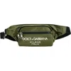 Dolce & Gabbana Dolce&gabbana Rubber Logo Nylon Belt Bag In Verde/ Militare