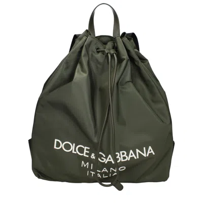 Dolce & Gabbana Dg Milano Logo Print Backpack In Green