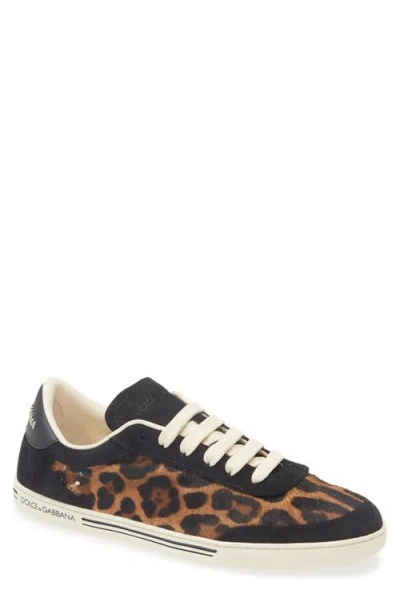 Dolce & Gabbana Dolce&gabbana Saint Tropez Light Leopard Print Genuine Calf Hair Sneaker In Animal Print