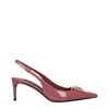 Dolce & Gabbana Pink Slingback With Metallic Logo In Patent Leather Woman
