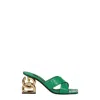 Dolce & Gabbana Crocodile-print Calfskin Mules With Dg Pop Heel