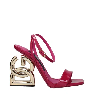 Dolce & Gabbana Dolce&gabbana Sandals Women Paint Fuxia/cyclamen In Red
