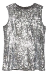 Dolce & Gabbana Dolce&gabbana Sequin Sleeveless Top In Argento