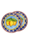 Dolce & Gabbana Dolce&gabbana Set Of 2 Carretto Lemon Porcelain Soup Bowls In Blue
