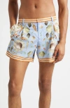 Dolce & Gabbana Dolce&gabbana Shell Print Swim Trunks In Blue