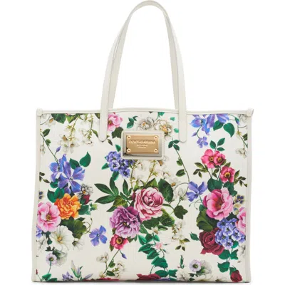 Dolce & Gabbana Dolce&gabbana Shopping Floral Canvas Tote