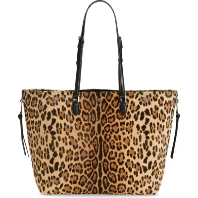 Dolce & Gabbana Dolce&gabbana Shopping Leopard Print Genuine Calf Hair Tote In Brown