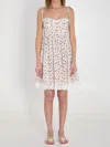 Dolce & Gabbana Lace-trimmed Floral-print Cotton-blend Poplin Bustier Mini Dress In White