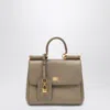 Dolce & Gabbana Medium Sicily Leather Handbag With Padlock Detail In Gray