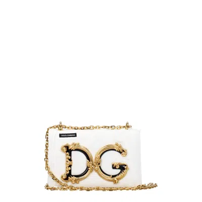 Dolce & Gabbana Dolce&gabbana Shoulder Bags Women Fabric White/optical White In Red