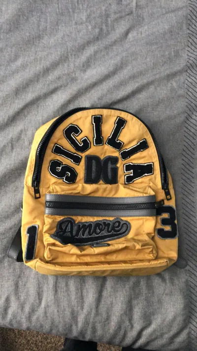 Pre-owned Dolce & Gabbana Dolce And Gabbana Sicilia Backpack In Yellow