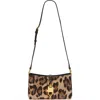 Dolce & Gabbana Lock Leather-trimmed Leopard-print Satin-twill Shoulder Bag In Brown