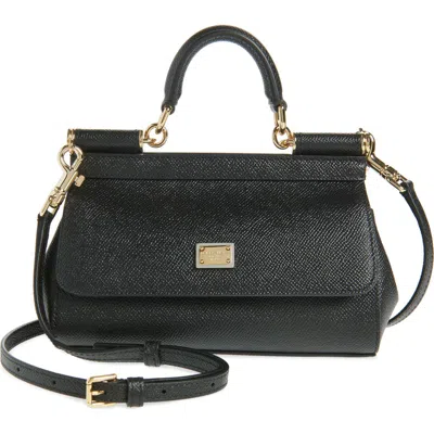 Dolce & Gabbana Dolce&gabbana Sicily Leather Top Handle Bag In 80999 Nero