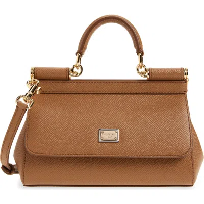 Dolce & Gabbana Dolce&gabbana Sicily Leather Top Handle Bag In Brown