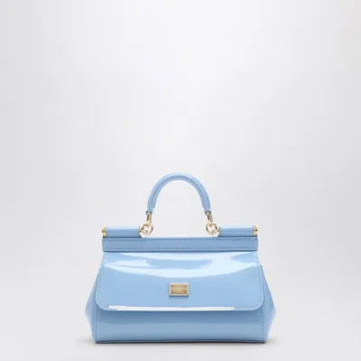 Dolce & Gabbana Sicily Small Leather Handbag In Light Blue