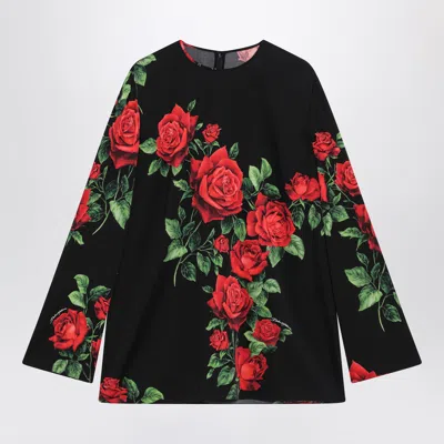 Dolce & Gabbana Dolce&gabbana Silk Blouse With Floral Print In Black