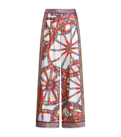 Dolce & Gabbana Dolce&gabbana Silk Caretto Wide-leg Trousers