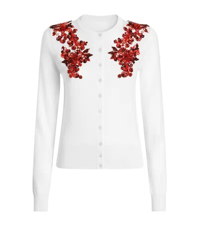 Dolce & Gabbana Dolce&gabbana Silk Embroidered Cardigan In White