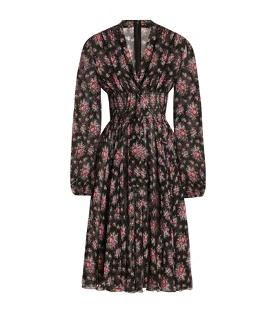 Dolce & Gabbana Dolce&gabbana Silk Floral Midi Dress In Multi