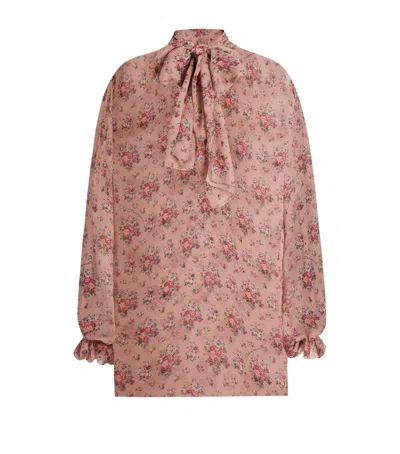 Dolce & Gabbana Dolce&gabbana Silk Floral Pussybow Blouse