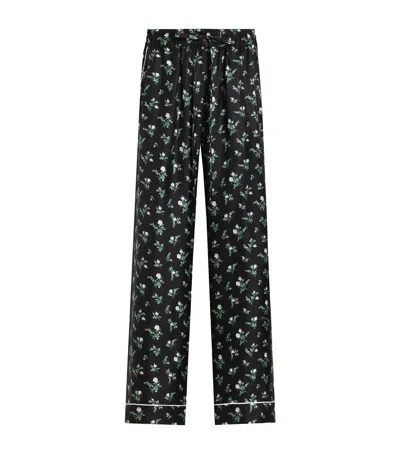 Dolce & Gabbana Black Silk Trousers In Multi