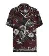 Dolce & Gabbana Bouquet Fiori Short Sleeve Notched Collar Shirt In Burgundy