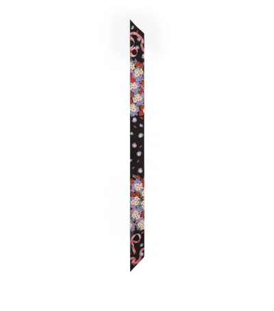 Dolce & Gabbana Dolce&gabbana Silk Floral Skinny Scarf In Orange