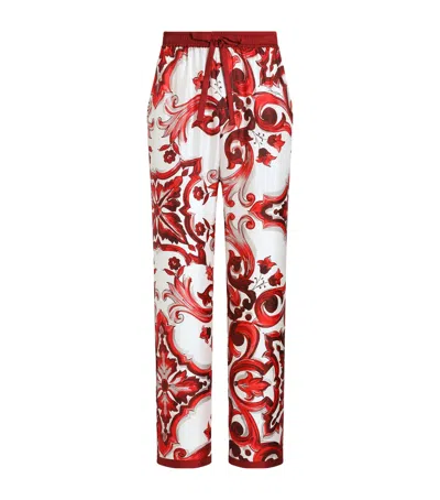 Dolce & Gabbana Dolce&gabbana Silk Majolica Print Trousers