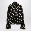 Dolce & Gabbana Dolce&gabbana Silk Organza Lamé Polka Dot Blouse In Black