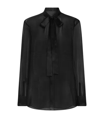 Dolce & Gabbana Dolce&gabbana Silk Pussy Bow Blouse In Multi