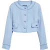 Dolce & Gabbana Cropped Wool Tweed Jacket In S8100 Quadri-check-tartan