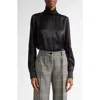 Dolce & Gabbana Dolce&gabbana Silk Turtleneck Top In N0000 Nero