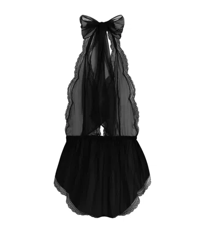 Dolce & Gabbana Dolce&gabbana Silk-blend Chiffon Bodysuit In Black