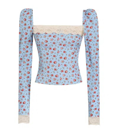 Dolce & Gabbana Dolce&gabbana Silk-blend Rose Print Top