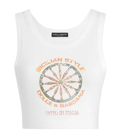 Dolce & Gabbana Dolce&gabbana Silk-cotton Carretto Tank Top