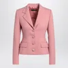 Dolce & Gabbana Single-breasted Pink Wool Jacket In Pink