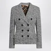 Dolce & Gabbana Tailored Wool Blend Jacket Featuring Buttons In Gray