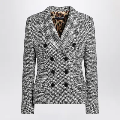 DOLCE & GABBANA DOLCE&GABBANA SINGLE BREASTED SPECKLED WOOL BLEND JACKET