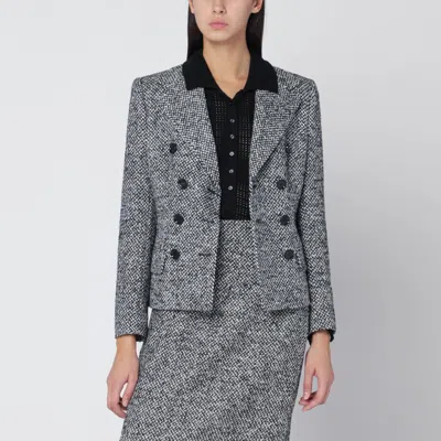 Dolce & Gabbana Single-breasted Speckled Wool-blend Jacket In Gray