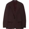 Dolce & Gabbana Dolce&gabbana Single Breasted Wool Blazer In M5039 Brown Dark Violet