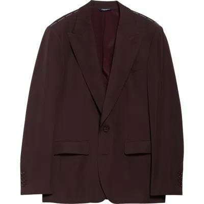 Dolce & Gabbana Dolce&gabbana Single Breasted Wool Blazer In M5039 Brown Dark Violet