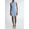 Dolce & Gabbana Light Blue Sleeveless A Line Dress In Floral Dg Lace Woman In F3981 Glicine Viola Chiari