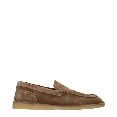 Dolce & Gabbana Dolce&gabbana Slip On New Florio Ideal Uomo Suede Brown/hazelnut In Multi