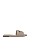 Dolce & Gabbana Slippers Suede Strap Embellished In Brown