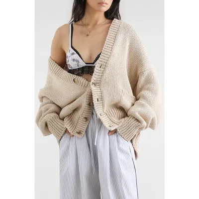 Dolce & Gabbana Dolce&gabbana Slouchy Cotton Cardigan In Neutral