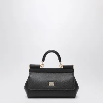 Dolce & Gabbana Sicily Small Leather Handbag In Black