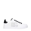 Dolce & Gabbana 'portofino Light' White Sneakers With Perforated Logo On The Side And Logo Patch On The Tongue In White