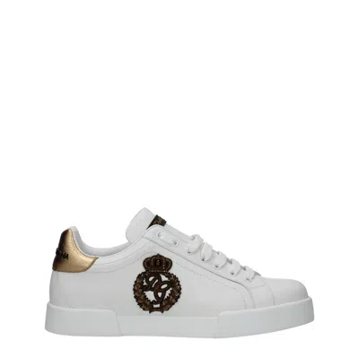 Dolce & Gabbana Dolce&gabbana Sneakers Men Leather White/gold