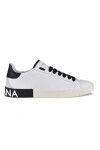 Dolce & Gabbana Portofino Leather Sneakers With Rubberized Logo Shoes