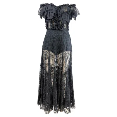Pre-owned Dolce & Gabbana Dolce And Gabbana Spring 2017 Look 22 Black Lace Bustier Dress
